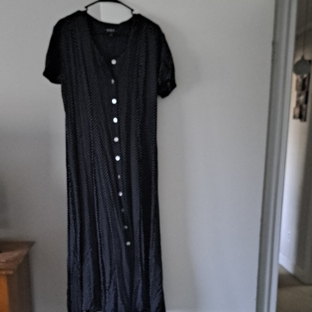 MSK Black Button-Front Maxi Dress